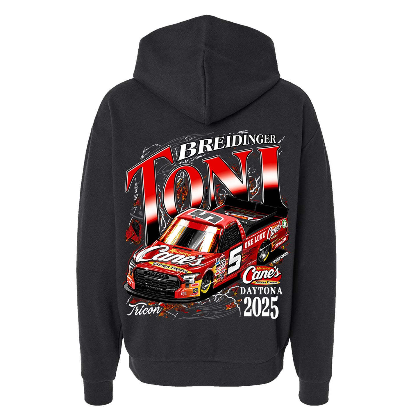 2025 DAYTONA RAISING CANE'S TONI BREIDINGER HOODIE (PIGMENT BLACK)