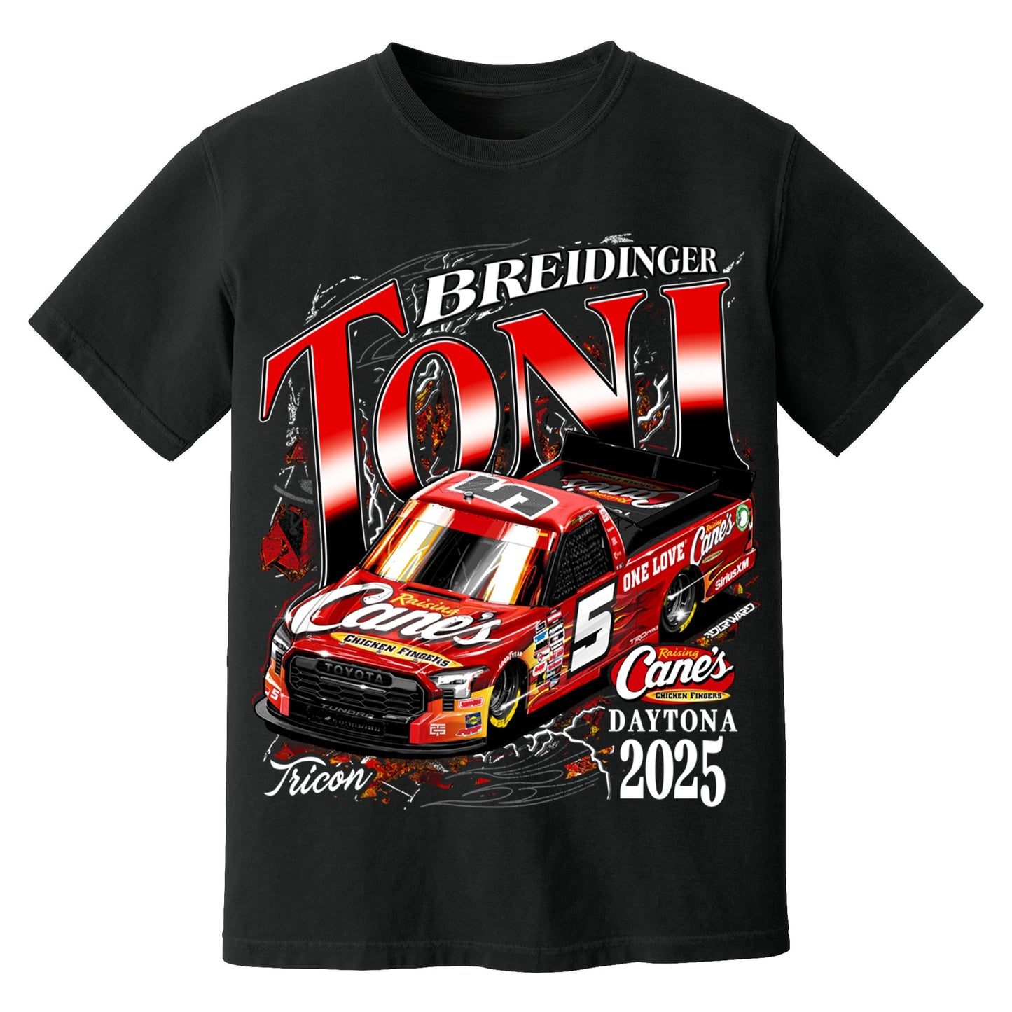 2025 DAYTONA RAISING CANE'S TONI BREIDINGER T-Shirt (BLACK)