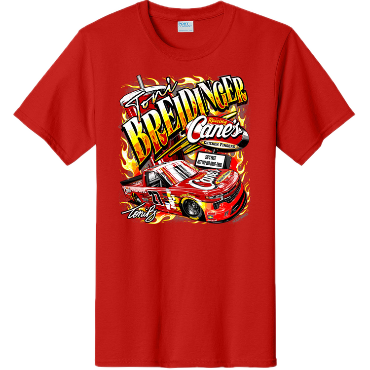 2026 DAYTONA RAISING CANE'S TONI BREIDINGER T-SHIRT (RED)