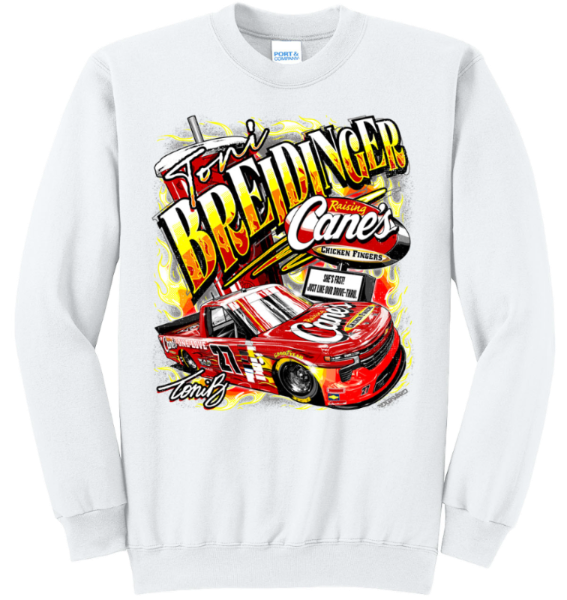 2026 DAYTONA RAISING CANE'S TONI BREIDINGER CREW NECK SWEATER