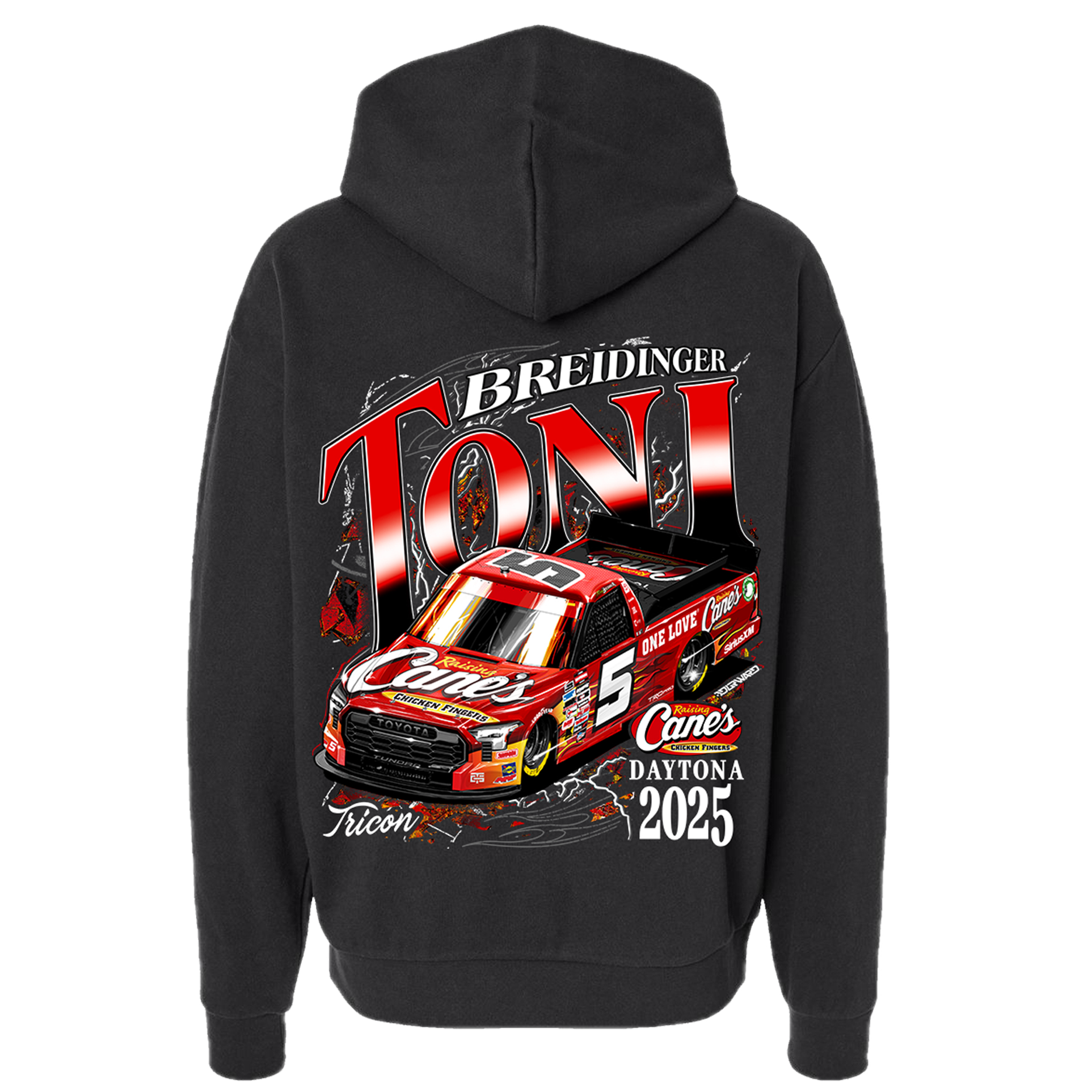 2025 DAYTONA  RAISING CANE'S TONI BREIDINGER HOODIE (PIGMENT BLACK)