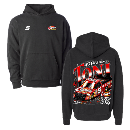 2025 DAYTONA  RAISING CANE'S TONI BREIDINGER HOODIE (PIGMENT BLACK)