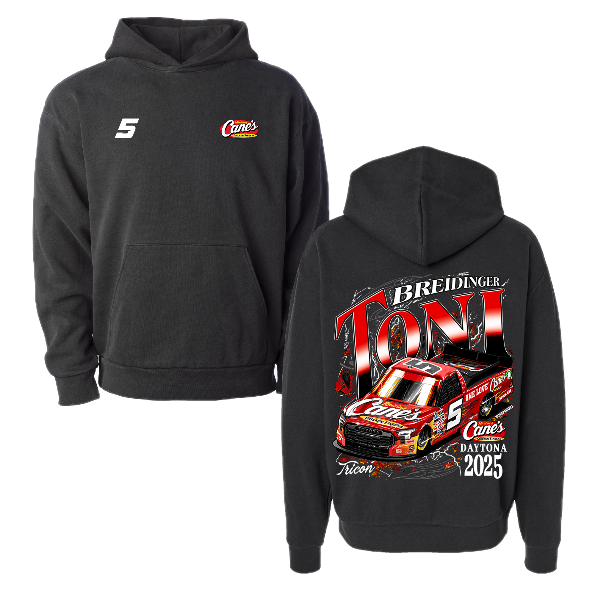 2025 DAYTONA  RAISING CANE'S TONI BREIDINGER HOODIE (PIGMENT BLACK)