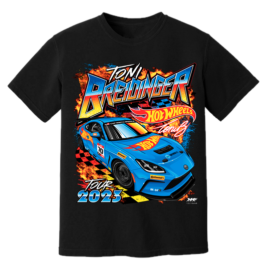No. 70 HOT WHEELS'S TONI BREIDINGER 2023 GR CUP TOUR T-Shirt (BLACK)