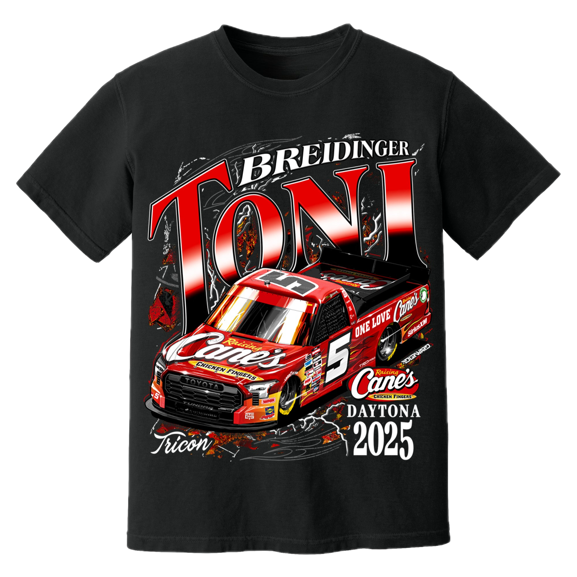 2025 DAYTONA  RAISING CANE'S TONI BREIDINGER T-Shirt (BLACK)